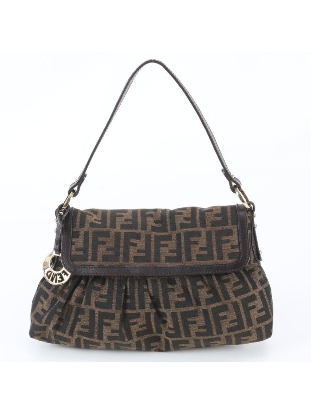 Fendi Zucca Leather Shoulder Bag